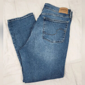 Signature Levi Strauss Heritage High Rise Straight Leg Blue Denim Sz 16